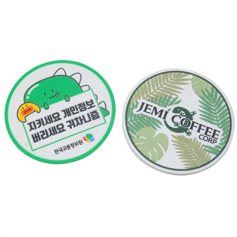 Custom Soft PVC Silicone Coasters Logo Round